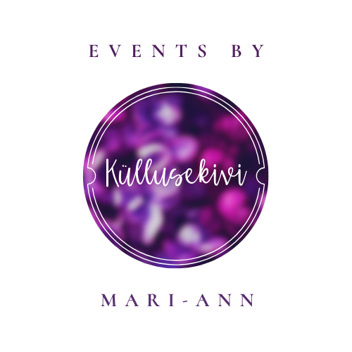 Küllusekivi logo – events by Mari-Ann Kivi, sündmuste korraldaja. Slogan: "Sinu päev, meie hool!"